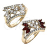 Oro Laminado Multi Stone Ring, Gold Filled Style with White Cubic Zirconia, Polished, Golden Finish, 01.210.0098.08 (Size 8)
