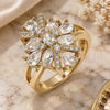 Oro Laminado Multi Stone Ring, Gold Filled Style with White Cubic Zirconia, Polished, Golden Finish, 01.210.0099.07 (Size 7)
