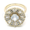 Oro Laminado Multi Stone Ring, Gold Filled Style with White Cubic Zirconia, Polished, Golden Finish, 01.210.0100.07 (Size 7)
