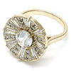 Oro Laminado Multi Stone Ring, Gold Filled Style Baguette Design, with White Cubic Zirconia, Polished, Golden Finish, 01.210.0100.08 (Size 8)