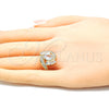 Oro Laminado Multi Stone Ring, Gold Filled Style with White Cubic Zirconia, Polished, Golden Finish, 01.210.0101.07 (Size 7)