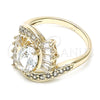 Oro Laminado Multi Stone Ring, Gold Filled Style with White Cubic Zirconia, Polished, Golden Finish, 01.210.0101.07 (Size 7)
