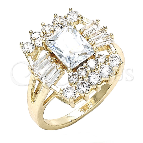 Gold Filled Ring — Multi Stone Ring Baguette Design with White Cubic — main product view — SKU 132030 | Oro Laminado anillo — Multi Stone Ring Baguette diseño with blanco Cubic — SKU 132030