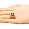 Oro Laminado Multi Stone Ring, Gold Filled Style with Ruby and White Cubic Zirconia, Polished, Golden Finish, 01.210.0103.1.06 (Size 6)