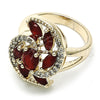 Oro Laminado Multi Stone Ring, Gold Filled Style with Ruby and White Cubic Zirconia, Polished, Golden Finish, 01.210.0107.1.08 (Size 8)