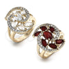 Oro Laminado Multi Stone Ring, Gold Filled Style with Ruby and White Cubic Zirconia, Polished, Golden Finish, 01.210.0107.1.08 (Size 8)