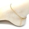 Oro Laminado Basic Anklet, Gold Filled Style Miami Cuban Design, Polished, Golden Finish, 04.213.0090.10 (02 MM Thickness, 10 Inches Length)