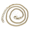Oro Laminado Basic Anklet, Gold Filled Style Miami Cuban Design, Polished, Golden Finish, 04.213.0090.10 (02 MM Thickness, 10 Inches Length)