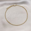 Oro Laminado Basic Anklet, Gold Filled Style Miami Cuban Design, Polished, Golden Finish, 04.213.0090.10 (02 MM Thickness, 10 Inches Length)