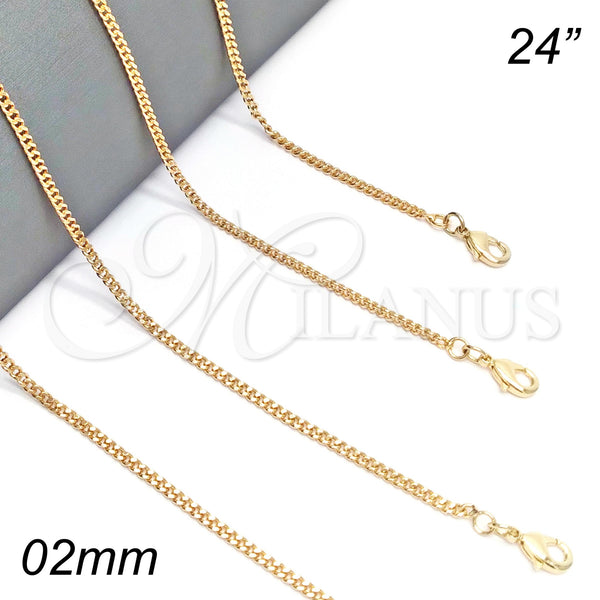 Gold Filled Necklace — Basic Necklace Miami Cuban Design Polished 04. 02 — main product view — SKU 132067 | Oro Laminado collar — básico Necklace Miami Cuban diseño pulido 04. 02 — SKU 132067