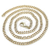 Oro Laminado Basic Necklace, Gold Filled Style Miami Cuban Design, Polished, Golden Finish, 04.213.0169.20 (04 MM Thickness, 20 Inches Length)