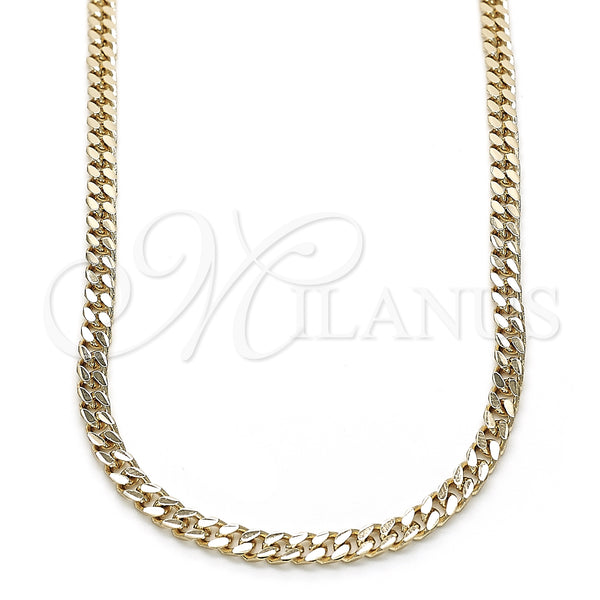 Gold Filled Necklace — Basic Necklace Miami Cuban Design Polished 04. 04 — main product view — SKU 132069 | Oro Laminado collar — básico Necklace Miami Cuban diseño pulido 04. 04 — SKU 132069