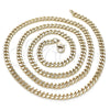Oro Laminado Basic Necklace, Gold Filled Style Miami Cuban Design, Polished, Golden Finish, 04.213.0169.22 (04 MM Thickness, 22 Inches Length)