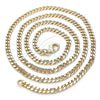 Oro Laminado Basic Necklace, Gold Filled Style Miami Cuban Design, Polished, Golden Finish, 04.213.0169.24 (04 MM Thickness, 24 Inches Length)