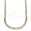 Oro Laminado Basic Necklace, Gold Filled Style Miami Cuban Design, Polished, Golden Finish, 04.213.0169.24 (04 MM Thickness, 24 Inches Length)