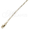 Oro Laminado Basic Anklet, Gold Filled Style Figaro Design, Polished, Golden Finish, 04.213.0171.10 (02 MM Thickness, 10 Inches Length)