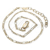 Oro Laminado Basic Anklet, Gold Filled Style Figaro Design, Polished, Golden Finish, 04.213.0171.10 (02 MM Thickness, 10 Inches Length)