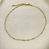 Oro Laminado Basic Anklet, Gold Filled Style Figaro Design, Polished, Golden Finish, 04.213.0171.10 (02 MM Thickness, 10 Inches Length)