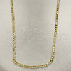 Oro Laminado Basic Necklace, Gold Filled Style Figaro Design, Polished, Golden Finish, 04.213.0171.22 (02 MM Thickness, 22 Inches Length)