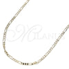 Oro Laminado Basic Necklace, Gold Filled Style Figaro Design, Polished, Golden Finish, 04.213.0171.24 (02 MM Thickness, 24 Inches Length)