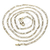 Oro Laminado Basic Necklace, Gold Filled Style Figaro Design, Polished, Golden Finish, 04.213.0171.24 (02 MM Thickness, 24 Inches Length)