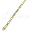 Oro Laminado Basic Anklet, Gold Filled Style Figaro Design, Polished, Golden Finish, 04.213.0144.10 (0.80 Gauge, 03 MM Thickness, 10 Inches Length)