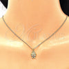 Oro Laminado Pendant Necklace, Gold Filled Style Little Girl Design, with Ruby and White Micro Pave, Polished, Golden Finish, 04.341.0022.20 (0.50 Gauge, 02 MM Thickness, 20 Inches Length)