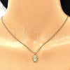 Oro Laminado Pendant Necklace, Gold Filled Style Little Girl Design, with White Micro Pave, Polished, Golden Finish, 04.341.0022.1.20 (0.50 Gauge, 02 MM Thickness, 20 Inches Length)