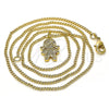 Oro Laminado Pendant Necklace, Gold Filled Style Little Girl Design, with White Micro Pave, Polished, Golden Finish, 04.341.0022.1.20 (0.50 Gauge, 02 MM Thickness, 20 Inches Length)