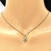 Oro Laminado Pendant Necklace, Gold Filled Style Little Boy Design, with Sapphire Blue and White Micro Pave, Polished, Golden Finish, 04.341.0023.20 (02 MM Thickness, 20 Inches Length)