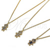 Oro Laminado Pendant Necklace, Gold Filled Style Little Boy Design, with Sapphire Blue and White Micro Pave, Polished, Golden Finish, 04.341.0023.20 (02 MM Thickness, 20 Inches Length)