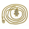 Oro Laminado Pendant Necklace, Gold Filled Style Little Boy Design, with White Micro Pave, Polished, Golden Finish, 04.341.0023.1.20 (02 MM Thickness, 20 Inches Length)