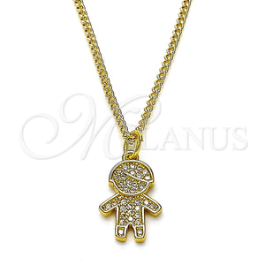 Gold Filled Necklace — Pendant Necklace Little Boy Design with White Micro — main product view — SKU 132158 | Oro Laminado collar — Pendant Necklace Little Boy diseño with blanco Micro — SKU 132158