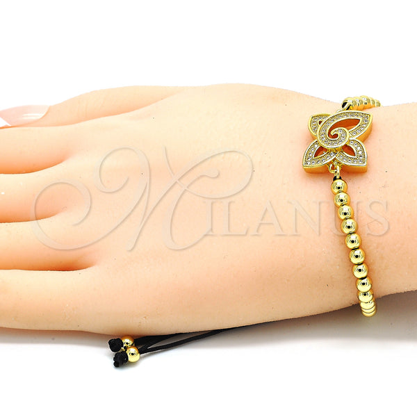 Gold Filled Bracelet — Fancy Bracelet Ball Design with White Micro Pave — alternate product view — SKU 132165 | Oro Laminado brazalete — elegante Bracelet Ball diseño with blanco Micro Pave — SKU 132165