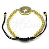 Oro Laminado Fancy Bracelet, Gold Filled Style Ball Design, with Multicolor Micro Pave, Polished, Golden Finish, 03.362.0015.11 (04 MM Thickness, 11 Inches Length)