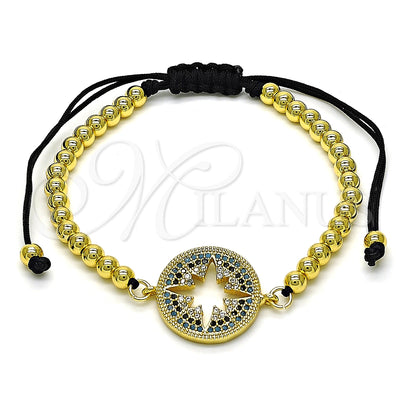 Oro Laminado Fancy Bracelet, Gold Filled Style Ball Design, with Multicolor Micro Pave, Polished, Golden for wholesale, main product view