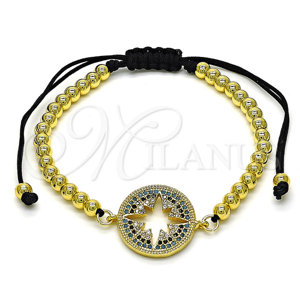 Gold Filled Bracelet — Fancy Bracelet Ball Design with Multicolor Micro Pave — main product view — SKU 132166 | Oro Laminado brazalete — elegante Bracelet Ball diseño with Multicolor Micro Pave — SKU 132166