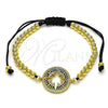 Oro Laminado Fancy Bracelet, Gold Filled Style Ball Design, with Multicolor Micro Pave, Polished, Golden Finish, 03.362.0015.11 (04 MM Thickness, 11 Inches Length)
