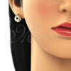 Oro Laminado Stud Earring, Gold Filled Style Love Knot Design, Polished, Golden Finish, 02.213.0165