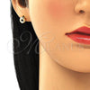 Oro Laminado Stud Earring, Gold Filled Style Love Knot Design, Polished, Golden Finish, 02.213.0167