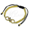 Oro Laminado Fancy Bracelet, Gold Filled Style Infinite and Ball Design, with Multicolor Cubic Zirconia for wholesale, additional product view 4