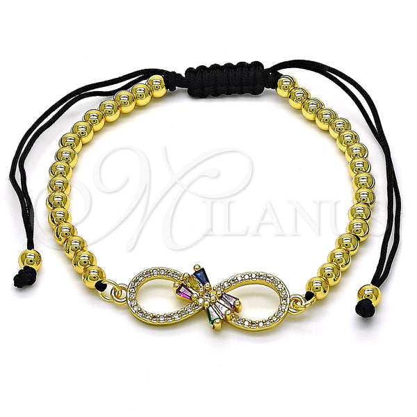 Gold Filled Bracelet — Fancy Bracelet Infinite and Ball Design with Multicolor — main product view — SKU 132202 | Oro Laminado brazalete — elegante Bracelet Infinite and Ball diseño with Multicolor — SKU 132202