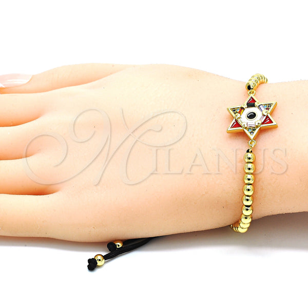 Gold Filled Bracelet — Fancy Bracelet Star of David and Ball Design — alternate product view — SKU 132203 | Oro Laminado brazalete — elegante Bracelet estrella of David and Ball diseño — SKU 132203
