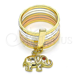 Gold Filled Ring — Multi Stone Ring Semanario and Elephant Design with — main product view — SKU 132242 | Oro Laminado anillo — Multi Stone Ring Semanario and Elephant diseño with — SKU 132242
