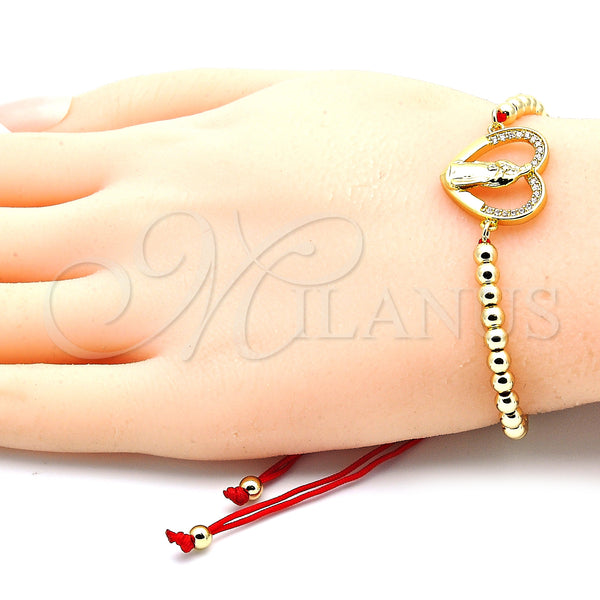 Gold Filled Bracelet — Adjustable Bolo Bracelet Guadalupe and Heart Design with — alternate product view — SKU 132310 | Oro Laminado brazalete — Adjustable Bolo Bracelet Guadalupe and corazón diseño with — SKU 132310