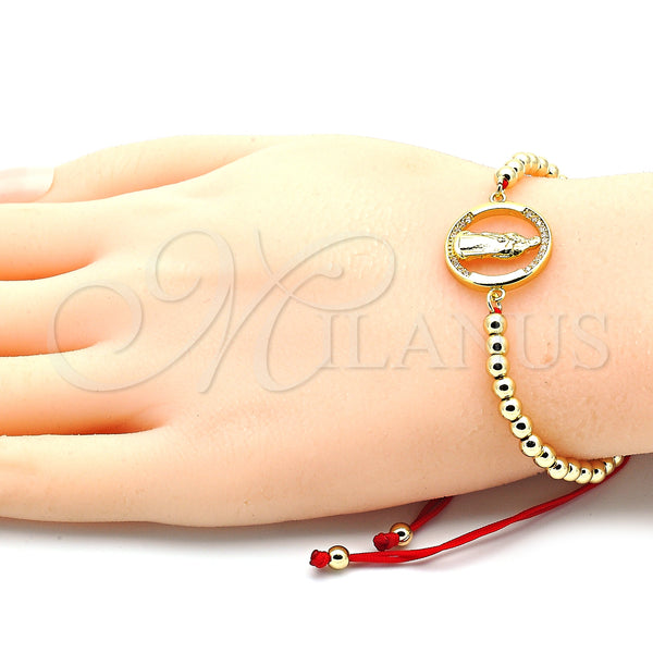 Gold Filled Bracelet — Adjustable Bolo Bracelet Guadalupe and Ball Design with — alternate product view — SKU 132311 | Oro Laminado brazalete — Adjustable Bolo Bracelet Guadalupe and Ball diseño with — SKU 132311