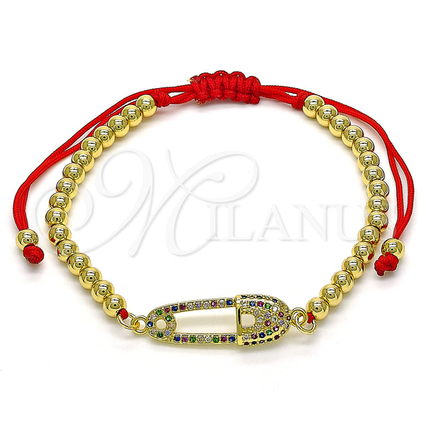 Gold Filled Bracelet — Fancy Bracelet Ball Design with Multicolor Micro Pave — main product view — SKU 132320 | Oro Laminado brazalete — elegante Bracelet Ball diseño with Multicolor Micro Pave — SKU 132320