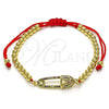 Oro Laminado Fancy Bracelet, Gold Filled Style Ball Design, with Multicolor Micro Pave, Polished, Golden Finish, 03.207.0116.11 (04 MM Thickness, 11 Inches Length)