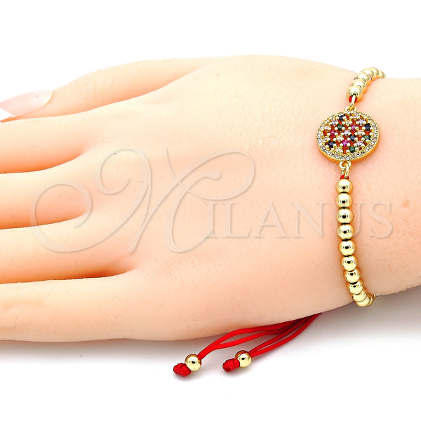 Gold Filled Bracelet — Fancy Bracelet Ball Design with Multicolor Cubic Zirconia — alternate product view — SKU 132327 | Oro Laminado brazalete — elegante Bracelet Ball diseño with Multicolor Cubic Zirconia — SKU 132327