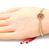 Oro Laminado Fancy Bracelet, Gold Filled Style Ball Design, with Multicolor Cubic Zirconia and White Micro Pave, Polished, Golden Finish, 03.207.0023.11 (04 MM Thickness, 11 Inches Length)